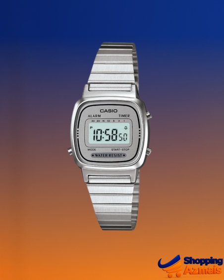 Relógio Casio Feminino Vintage Prata Tamanho Mini Original Prateado Prateado Cinza
