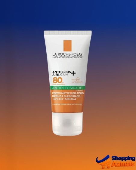 Protetor Solar Facial Antioleosidade FPS80 Controle de Oleosidade Efeito Matte Cobertura Uniforme Toque Seco Sem Cor Anthelios Airlicium La Roche-Posay 40g