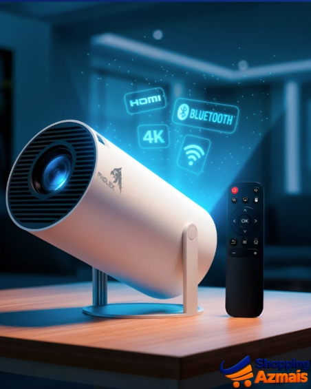 Projetor Portátil Pholex Hy300 4k Android Smart Wifi Full Hd - Branco