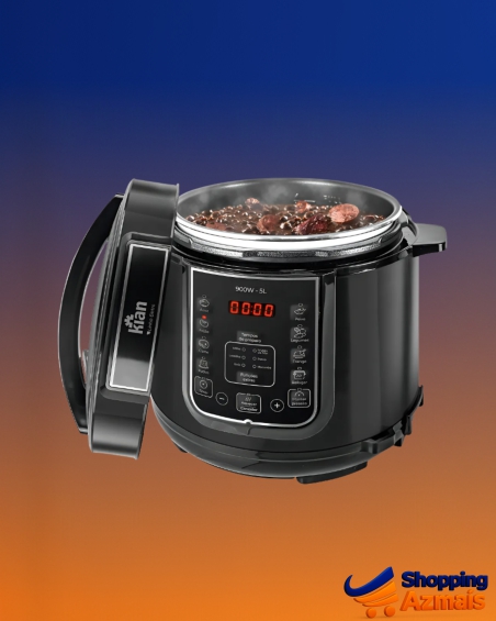 Panela De Pressão Elétrica 5 Litros Aço Inox Preto Multifuncional Kian Ppe 101