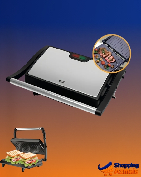 Grill e Sanduicheira Press Grill Gourmet Ceramic Inox Tostex Preto BK-GRL750-220 Bak 750W