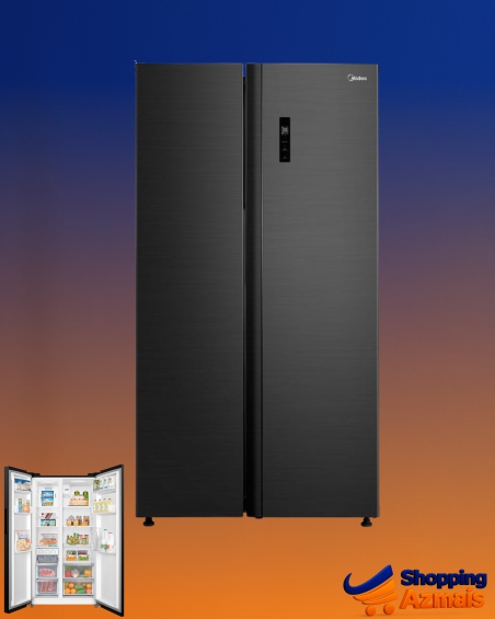 Geladeira Side by Side 511L Inverter Cor Preto Conectada Midea MD-RS710FGD281-127v