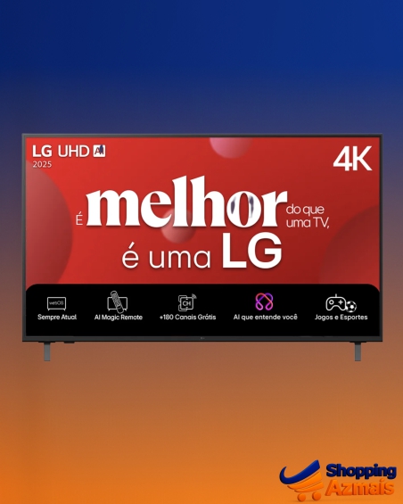 Smart TV 4K 50 LG UHD 50UA85 Processador α7 AI Ger8 4K Super Upscaling Google Cast Alexa Integrado Controle AI Smart Magic WebOS 25