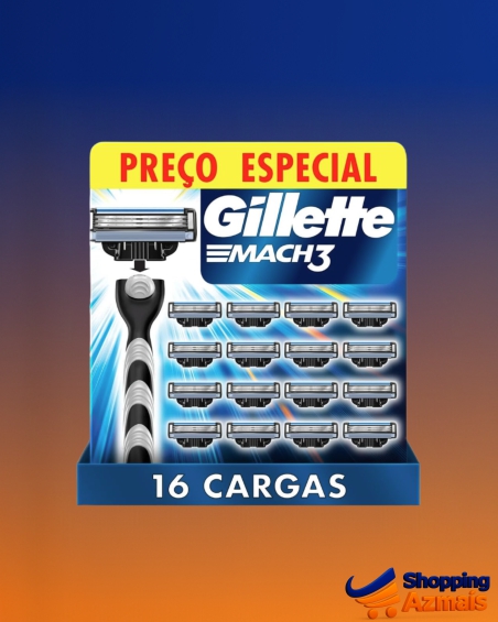 Gillette Mach3 - Refil Para Barbear, 16 Unidades