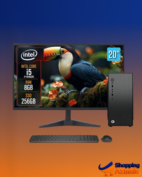 Computador Completo 2Eletro Speed Intel Core i5, 8GB RAM, SSD 256GB, Bivolt, Monitor 20 LED - CD2E-0110SP