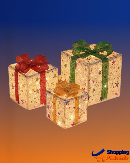 Caixa De Presente Luminosa /y 8 Modos, 3 Unidades, Luzes