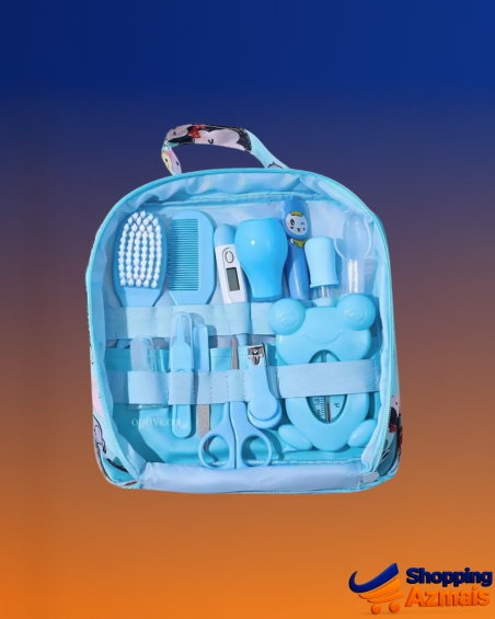 Kit Higiene Cuidados Saúde Bebê Recém Nascido 13pçs Azul