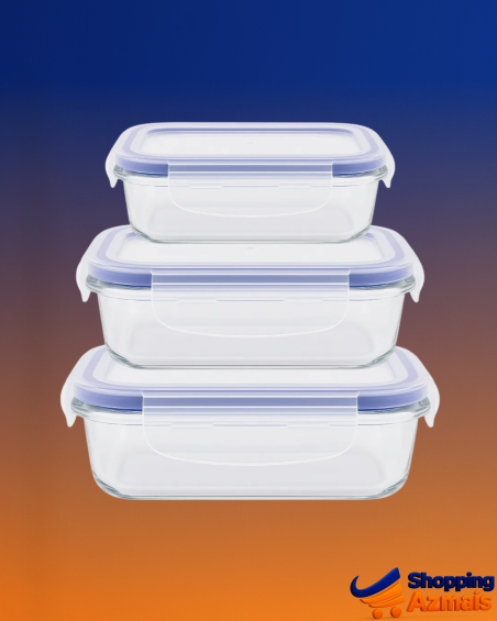 3 Potes Herméticos De Vidro Resistentes Tampa Vedação Vidro Transparente